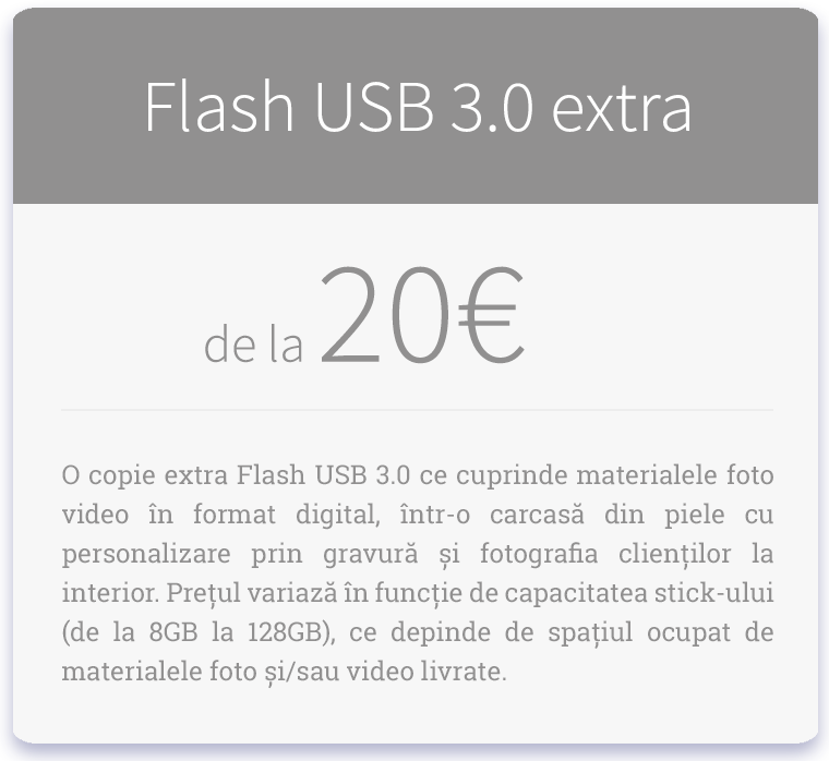 Pret flash foto video USB nunta Iasi